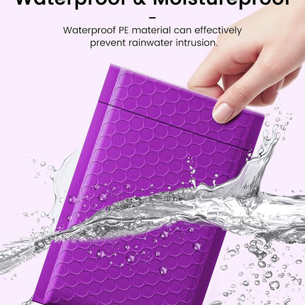 GSSSUSA 50 Pack 4x8 Padded Bubble Mailers, 4x7 Inch Usable Size Small Envelopes with Adhesive Strip for Jewelry Mailing Small Business, Purple
