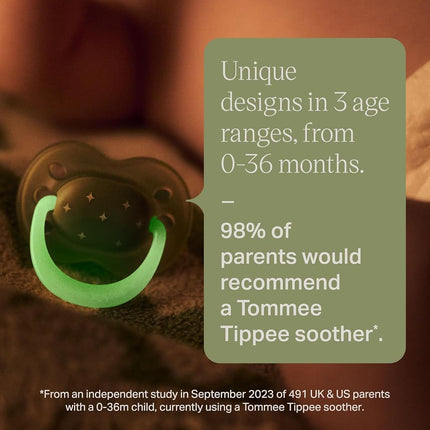 Tommee Tippee NightGlow Dummy Orthodontic 6-18m Pack of 4