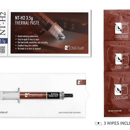 Noctua NT-H2 3.5g, High-Performance Thermal Paste and 3 Cleaning Wipes