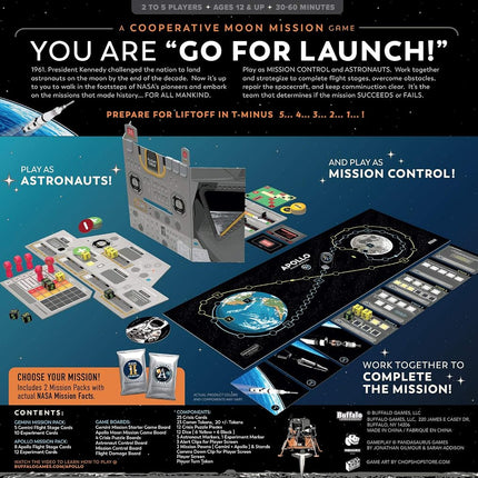 Buffalo Games - Apollo Games (NASA) - Jeu de stratégie Long Play - Idéal pour les soirées jeux - Mission spatiale