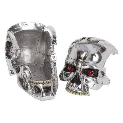 Nemesis Now T-800 Terminator Box 18cm – Official Terminator 2 Skull Storage Box with Red Eyes, Metallic Finish Collectible