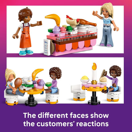 LEGO Friends Restaurant and Cooking School Set, Food Role-Play Toy with 4 Character Mini Dolls, a Cat Figure and Accessories, Birthday Gift for 8 Plus Year Old Girls 42655