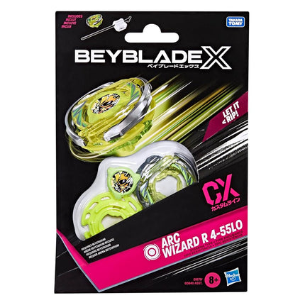 Bey Blade X Arc Wizard R 4-55LO CX Starter Pack Set, Stamina Type Top and Launcher; Authentic Takara Tomy Battle Tops Games, Toys for Boys and Girls 8+