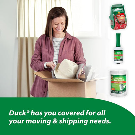 Duck Brand HD Clear Heavy Duty Packing Tape Refill for Moving, Shipping and Mailing, 3" Core, Clear, 1.88" x 54.6 yd, 12 Rolls (287733)
