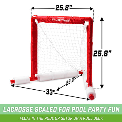 GoSports Lacrosse Floating Pool Goal Set - Includes Lacrosse Water Goal, 2 Lacrosse Sticks and 4 Soft Rubber Balls