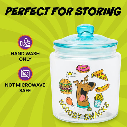 Silver Buffalo Scooby Doo Scooby Snacks, Glass Jar with Lid