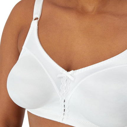 Maidenform DF3820 Women's Double Support Wire-Free Bra, White (Blanc 100), 38D (Manufacturer Size: 85D)