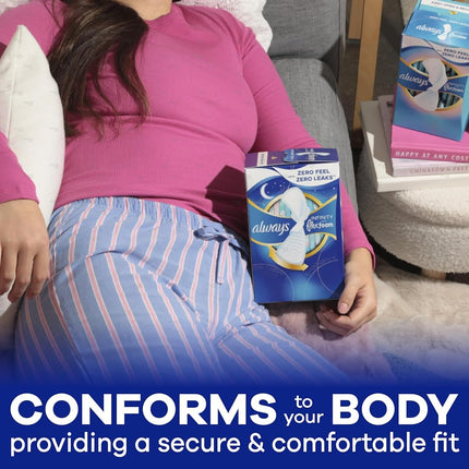 Always Infinity Size 4 Overnight Pads with Wings, Unscented, 28 Count (Pack of 3), Packaging May Vary