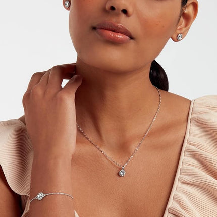 Ted Baker Soleta Solitaire Sparkle Crystal Adjustable Bracelet For Women (Silver Tone/Crystal)