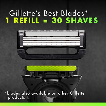 Gillette Labs Mens Razor with Exfoliating Bar, Shaving Kit for Men, Includes 1 Handle, 2 Razor Blade Refills, 1 Premium Magnetic Stand