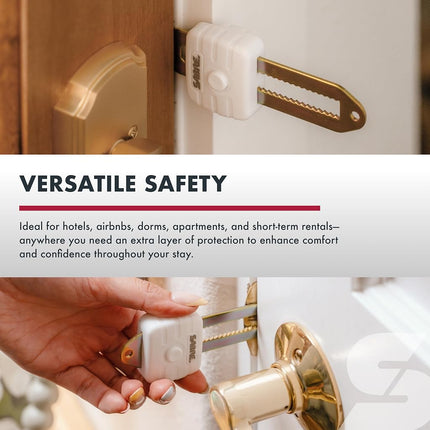 Sabre Compact Travel Door Lock, Portable Security Lock for Travel, Hotels, & Rentals, Withstands 650 lbs of Force, Installs in Seconds, No Tools Required, Lightweight & Small for Easy Carry