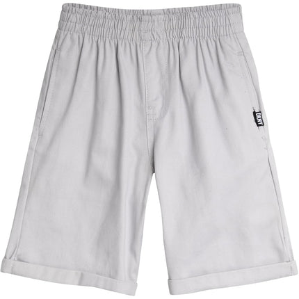 DKNY Conjuntos de pantalón corto para niños - Conjunto de 3 piezas con camisa abotonada de manga corta, camisetas de cuello redondo para niños y pantalones cortos de sarga para niños pequeños, Azul Nublado, 4
