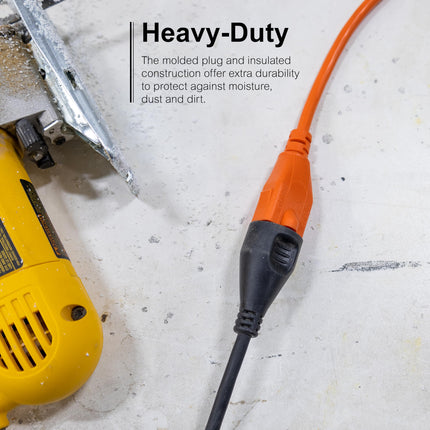 GE 81703 Rallonge extérieure de 24,4 m avec mise à la terre, 3 broches 16 AWG, câble extérieur long certifié ETL, orange GE