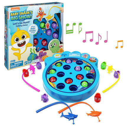Spin Master Pinkfong Baby Shark Let's Go Hunt Musical Fishing Game Learning Educational Toy Preschool Board Game Summer Toy, for Families and Kids Ages 4 and Up