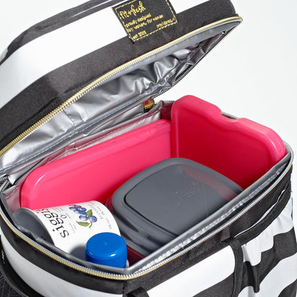 Cool Coolers de Fit + Fresh, paquete de 8 compresas de hielo delgadas XL, compresas de hielo reutilizables de congelación rápida que ahorran espacio para loncheras, bolsas de almuerzo o neveras portátiles, rosa