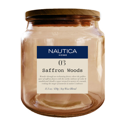 03 Saffron Woods Candle, 15.5 oz., by Nautica