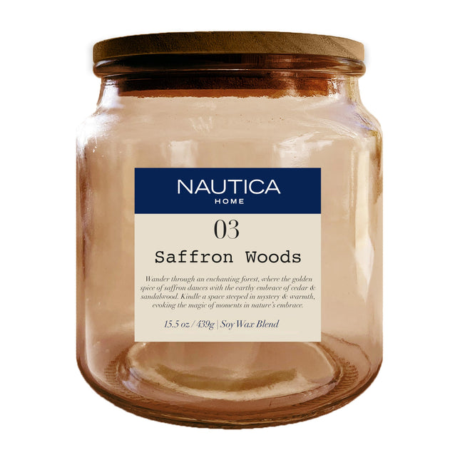 03 Saffron Woods Candle, 15.5 oz., by Nautica