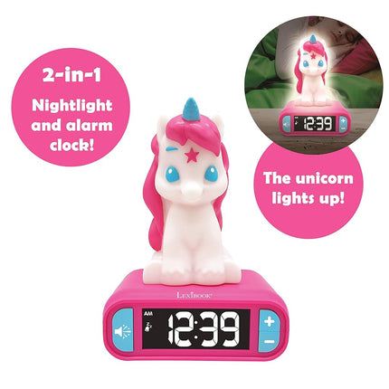 LEXIBOOK, Unicorn Nightlight Alarm Clock, RL800UNI