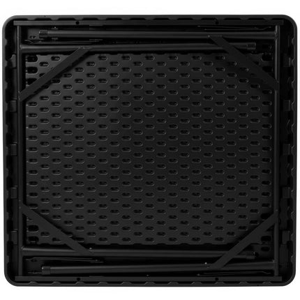 Flash Furniture Silas 34.5" Square Folding Card Table with Green Felt Playing Surface and Cup Holders, Portable Folding Game Table for 4 Players, Black/Green