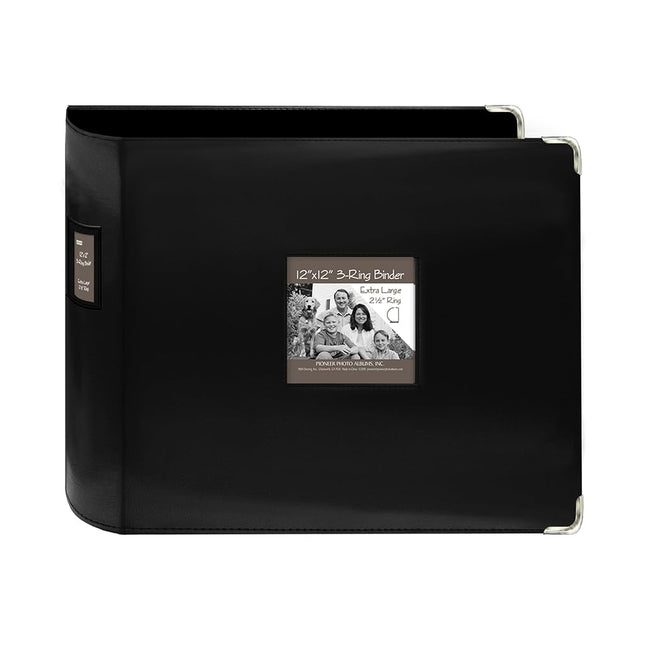 XL 12x12 Sewn Leatherette Frame 3-Ring Binder Scra