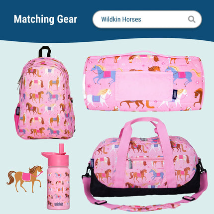 Wildkin Kids ECO rPET Insulated Lunch Box – Keeps Food Hot or Cold, Easy-Clean Lining, Mesh Pockets & BPA-Free – Boys & Girls, Ideal for School, Travel & Daycare – Horses