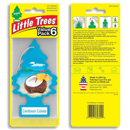 Little Trees Air Fresheners Car Air Freshener. Hanging Tree Provides Long Lasting Scent for Auto or Home. Caribbean Colada, 24 Air Fresheners