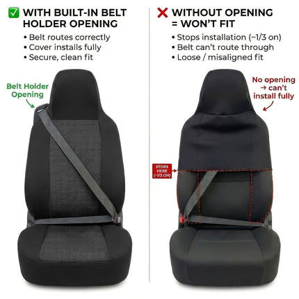 FH GROUP Front Set Cloth Car Seat Covers for Bucket Seats, 2 Piece Universal Fit, Washable Seat Covers for SUV, Sedan, Van in Black