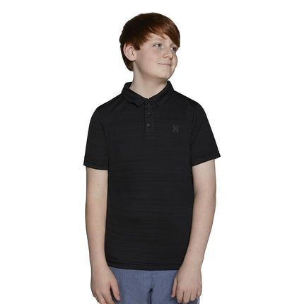 Hurley Boys' Performance Polo Shirt, Black Heather, 3T
