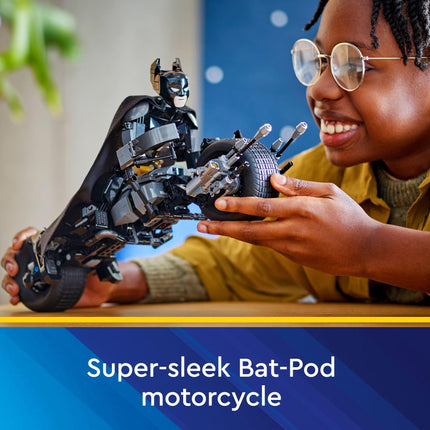 LEGO DC Batman Figurine à construire et moto Bat-Pod - Jouets de construction - Figurine articulée Batman du film The Dark Knight pour garçons et filles, dès 12 ans - Idées cadeaux super-héros pour enfants - 76273