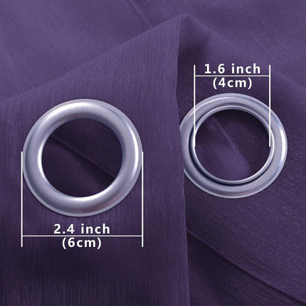 KOUFALL Purple Curtains 84 Inch Length for Girls Bedroom Set of 2 Panels Grommet Window Semi Voile Drapes Purple Sheer Curtains for Living Room Kids Decor Dark Royal Purple 52x84 Long
