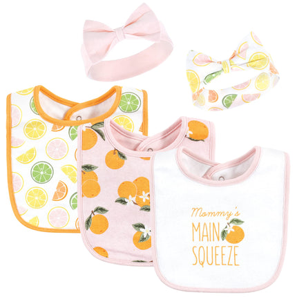 Hudson Baby Unisex BabyCotton Bib and Headband or 