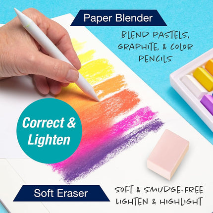 Faber-Castell Try It Box: Dry Mediums, 26 Piece Sketching Coloring Art Set with Colored Pencils, Graphite Pencils, Pastels, Pitt Artist Pen and Art Tools