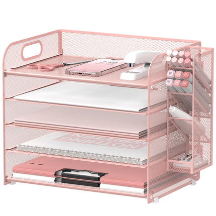 SUPEASY 5 Tier Desk Organizer with Handle & Remova