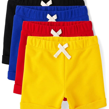 The Children's Place Baby Toddler Boys French Terry Fashion Shorts, Multicolor 4-Pack, 2T