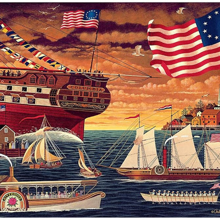 Buffalo Games - Charles Wyscki - Patriotic Harborview - 1000 Piece Jigsaw Puzzle for Adults - Challenging Puzzle Perfect for Game Nights - Finished Size is 26.75 x 19.75