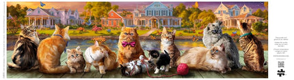 Buffalo Games - Panoramic Series - Cats - 750 Piece Jigsaw Puzzle for Adults - Challenging Puzzle Perfect for Game Nights - Finished Size is 38.25 x 11.25