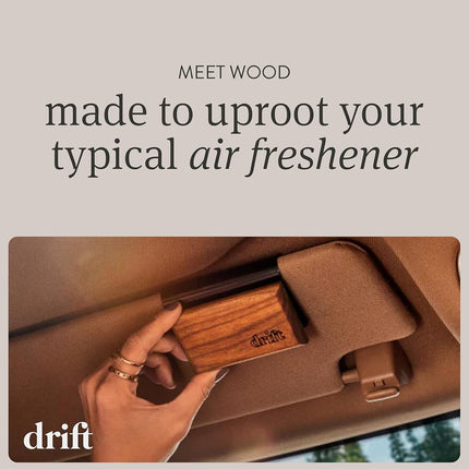 Drift Car Air Freshener - The Original Wood Air Freshener - Car Odor Eliminator - Long Lasting Scent - Auto Accessories - Metal Clip - Essential Oils - Coconut & Pistachio Starter Kit