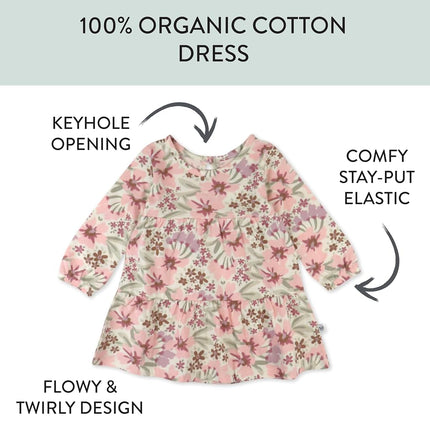 HonestBaby Paquetes múltiples de mamelucos cortos y vestidos 100 % algodón orgánico para bebés e infantes, niños, niñas, unisex, estampado floral rosa, 4T