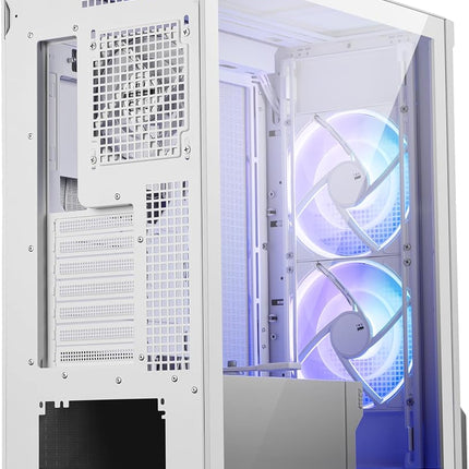 MSI MPG Velox 300R Airflow PZ White - Mid-Tower Gaming PC Case - Tempered Glass Side Panel - 2 x 160 mm Dual Layer Blades Fans - Liquid Cooling Support up to 360mm Radiator - Mesh Panel for Airflow
