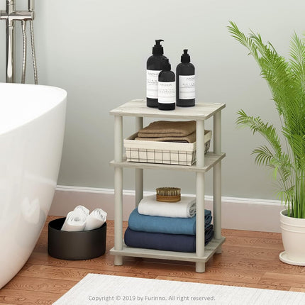 Furinno JUST 3-Tier Tool-Free Bedside Table, Sonoma Oak
