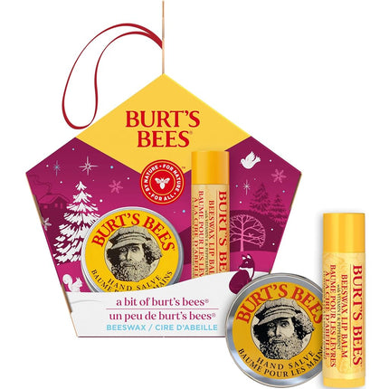 Burt's Bees Gift Set For Lip & Hand, Beeswax Lip Balm and Hand Salve in a Christmas Box, Bit of Burt's