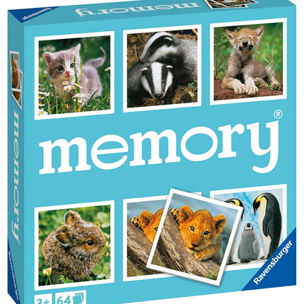 Ravensburger Animal Babies Memory Game - Matching Picture Snap Pairs For Kids Age 3 Years Up - Educational Todder Toy