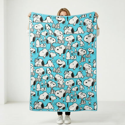 Silver Buffalo Peanuts Snoopy Multi Pose Pattern Fleece Throw 45" x 60"