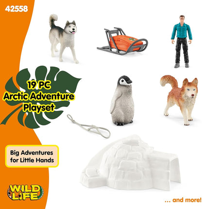 Schleich Wild Life - 19Pc Antarctic Expedition Playset - Kids 3+ | 42558