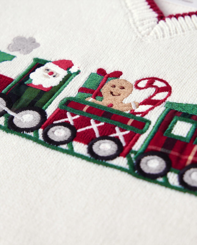 Gymboree Boys' and Toddler Sweater Vest Seasonal, Train, 5T