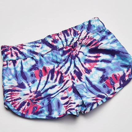 Kanu Surf Boardshort de playa de secado rápido con protección solar UPF 50+ y cintura elástica para niñas, Sandy, Camille Purple, 8-10