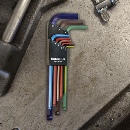 Bondhus 69499 Ball End L-Wrench Set with Colorguard Finish, 9 Piece Multicolour'