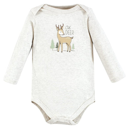 Hudson Baby Grenouillères unisexe en coton à manches longues, Motif cerf de la forêt, 3-6 mois