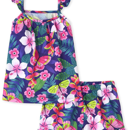 Ensemble de pyjama 2 pièces débardeur et short The Children's Place pour fille, motif floral, XL