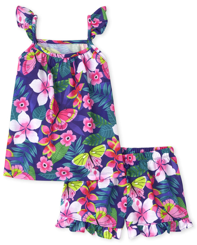 The Children's Place Girl's Sleeve Cami and Shorts